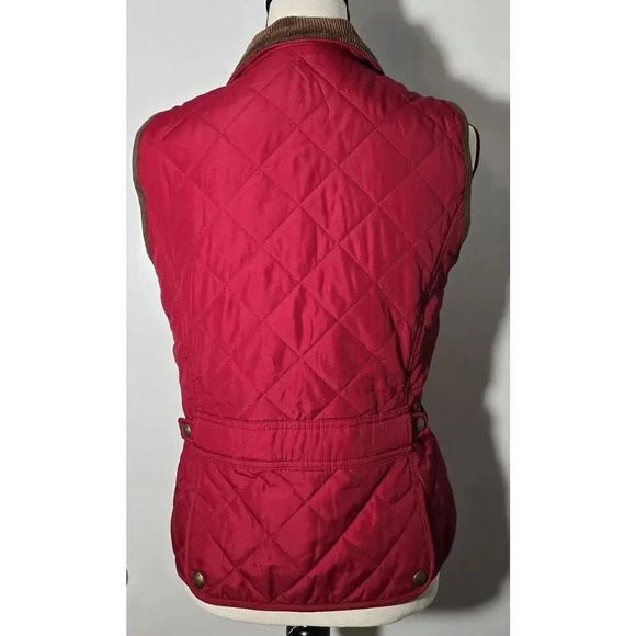 Lauren Ralph Lauren Women's Vest Quilted Square Red Pockets Zipper Front Small - Picture 4 of 8